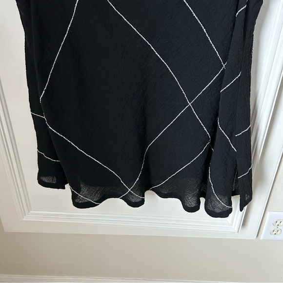 Ralston Black White Cowl Neck Gauzy Sleeveless Tunic Large L Nordstrom Flowy - Picture 6 of 8